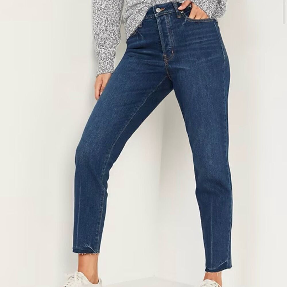 Old Navy High-Waisted Button-Fly O.G. Straight Cut-Off Jeans (Lagos) - 2